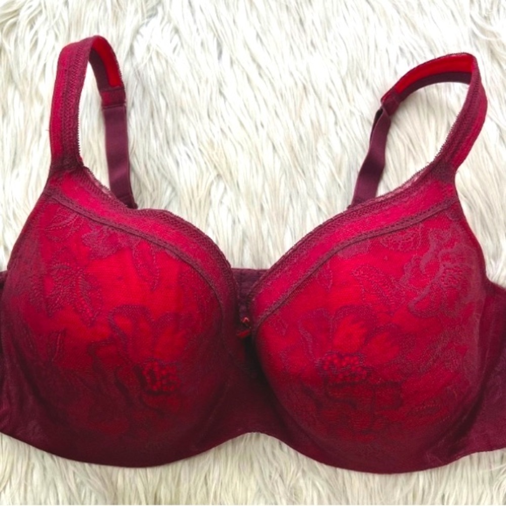 Cacique Lane Bryant Red lace bra 44D